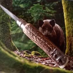 Couteau de poche Opinel 9 bois de cerf ( sanglier)