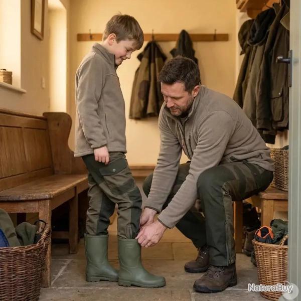 Fuseau chasse tradition enfant polyester coton kaki