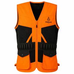 Gilet Treeland orange d&eacute;perlant 20 cartouchi&egrave;res polyester coton