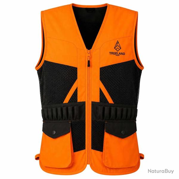 Gilet Treeland orange d�perlant 20 cartouchi�res polyester coton