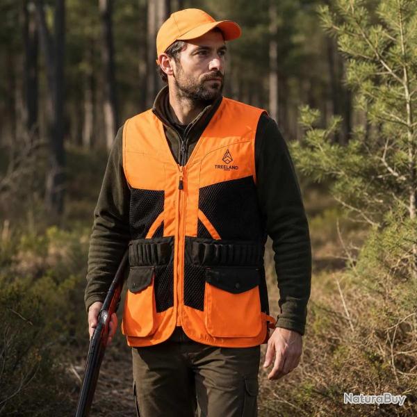 Gilet Treeland orange d�perlant 20 cartouchi�res polyester coton
