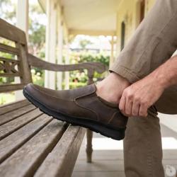 Chaussures Toucan cuir marron semelle PU double sans g&ecirc;ne