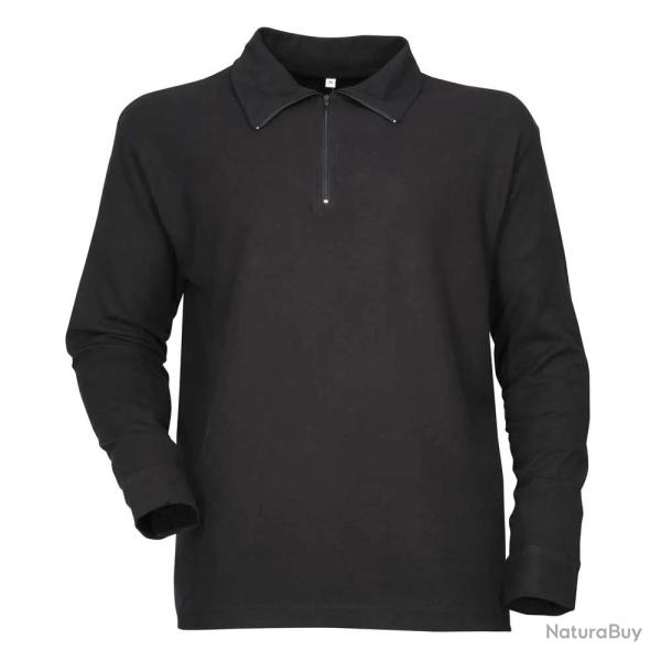 Chemise F1 coton noir 240g/m2 col zipp� poignets boutonn�s M