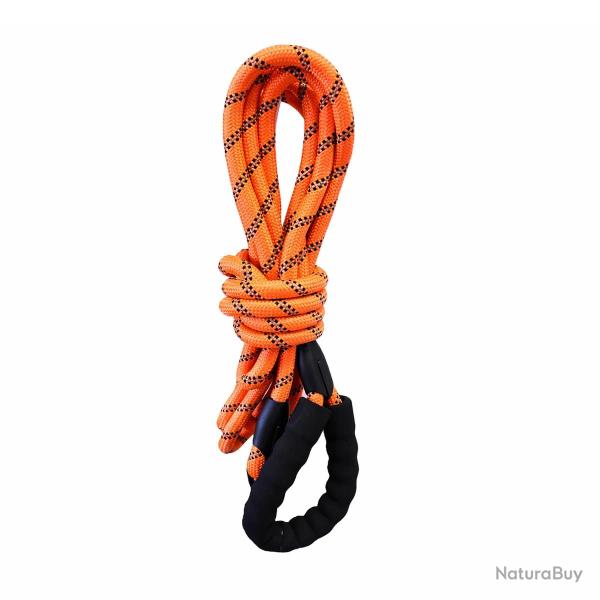 Longe r�fl�chissante orange nylon avec poign�e et mousqueton 10 m