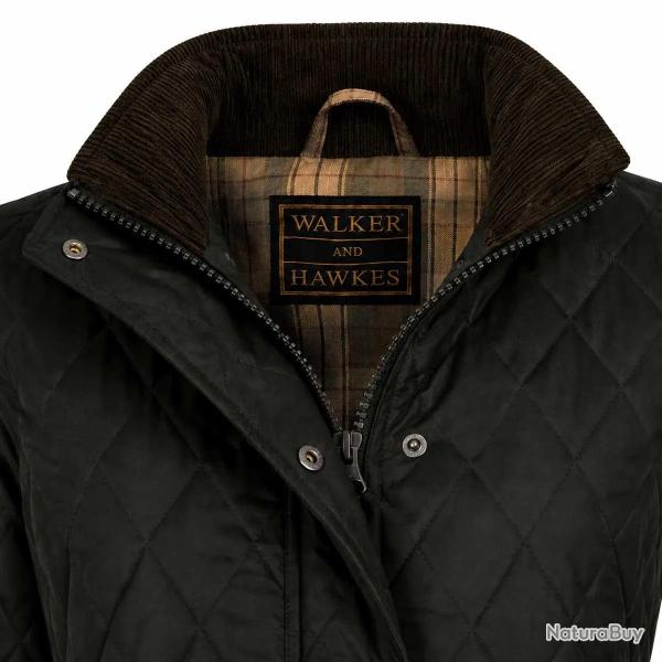 Gilet Walker and Hawkes Haxby Vert Coton Cir� Femme