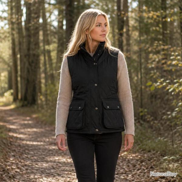 Gilet Walker and Hawkes Haxby Vert Coton Cir� Femme