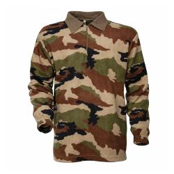 Chemise F1 Polaire Camo Polyester 220g m&sup2; Col Zipp&eacute; Coton