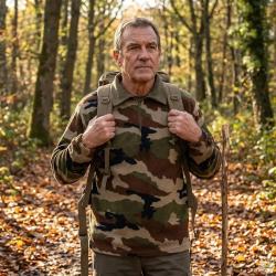 Chemise F1 Polaire Camo Polyester 220g m&sup2; Col Zipp&eacute; Coton