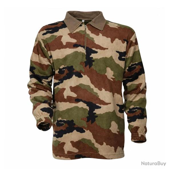 Chemise F1 Polaire Camo Polyester 220g m� Col Zipp� Coton
