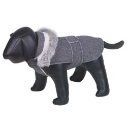 Manteau Grisa gris pour chien - Doudoune chaude et ajustable 29 cm