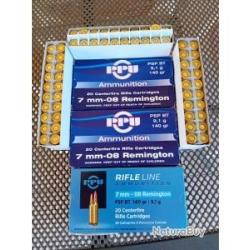 60 Douilles PPU Ammunition Calibre 7mm-08 REM Tir&eacute;es une seule fois conditionn&eacute;es dans leurs bo&icirc;tes.