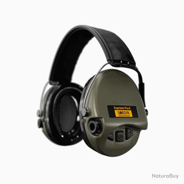 Casque Anti-bruit Supr�me Pro-X Serre-T�te cuir Vert Olive