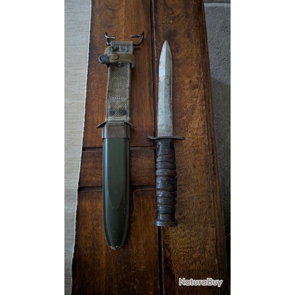 Couteau Am�ricain Seconde Guerre Mondiale USM3 UTICA+Fourreau USM8