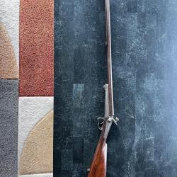 Rare fusil &agrave; broche calibre 14 - Double canon damas - Arme de collection XIXe si&egrave;cle &raquo;.