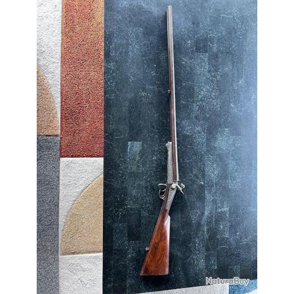 Rare fusil � broche calibre 16-Double canon damas - Arme de collection XIXe si�cle �.