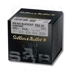 100 balles VRAC FMJ SUBSONIC Cal.300BLK 200Grs S&B