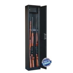 Armoire Forte 5 Fusil Arme Longue Carabine Chasse Coffre Fort Rangement Interieur Serrure Cl&eacute; Neuf