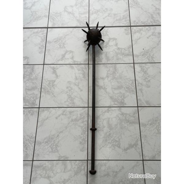 Masse d'armes haute no fl�o massue �poque m�di�vale en fer forg� et bois ch�ne 1,15/20 cm 2,9 kg