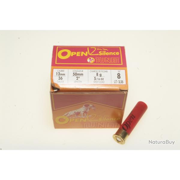 1 boite de 25 cartouches TUNET  open silence 12 mm