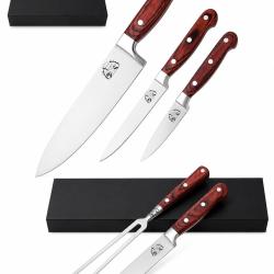 Flash ! Coffret Couteaux BBQ Manche Bois - 5 Pi&egrave;ces
