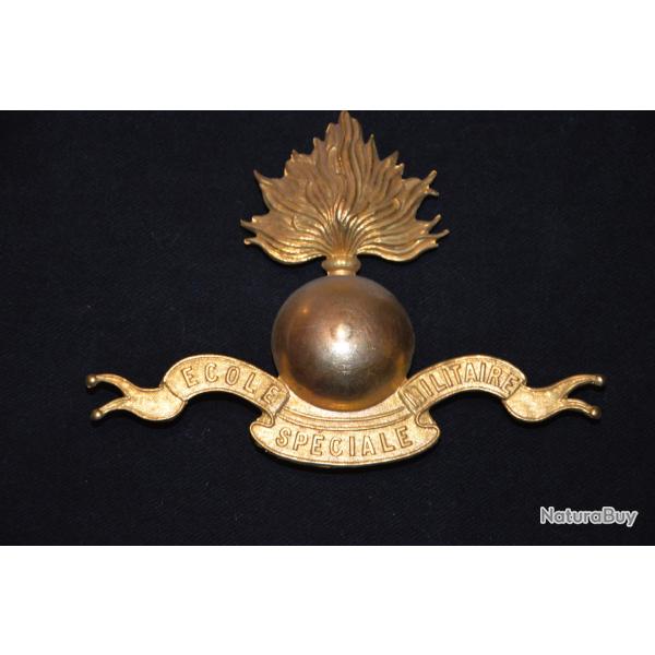 INSIGNE ATTRIBUT SHAKO ECOLE SPECIALE MILITAIRE SAINT CYR-CASQUE SAINT CYRIEN-GUERRE 1914/18-1939/45