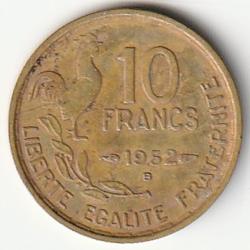 Pi&egrave;ce de Monnaie France  10 francs Guiraud 1952 B Beaumont-le-Roger,