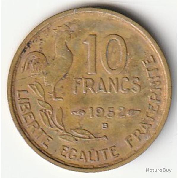 Pi�ce de Monnaie France  10 francs Guiraud 1952 B Beaumont-le-Roger,