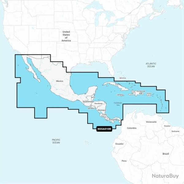 Carte Navionics+ Regular SD Am�rique Centrale et Cara�bes Amerique Centraile et Caraibes