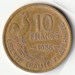 Pi&egrave;ce de Monnaie France  10 francs Guiraud 1955