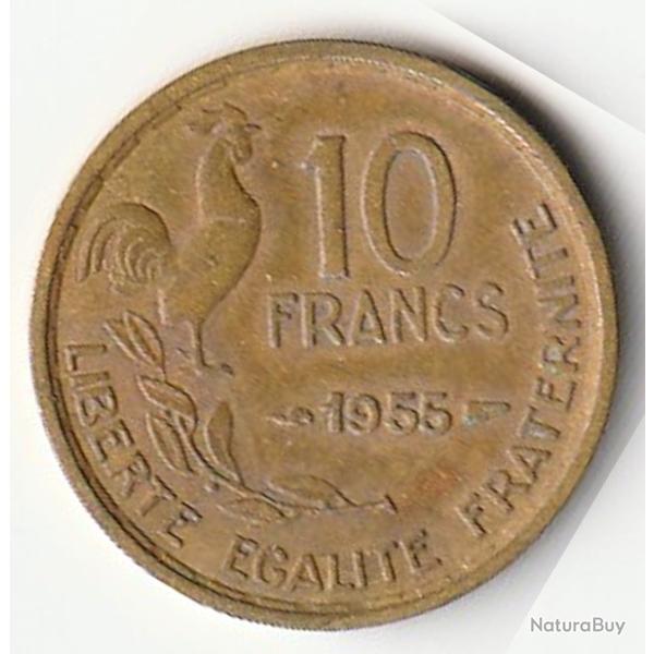 Pi�ce de Monnaie France  10 francs Guiraud 1955