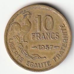 Pi&egrave;ce de Monnaie France  10 francs Guiraud 1957