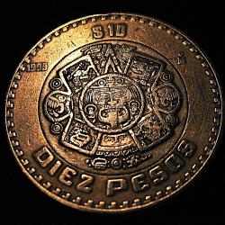 Mexico piece de 10 pesos bi m&eacute;tal 1999 ttb