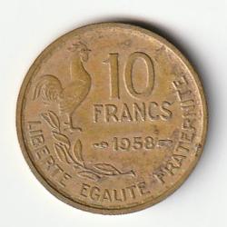 Pi&egrave;ce de Monnaie France  10 francs Guiraud 1958