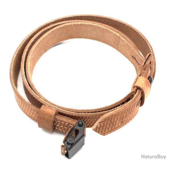 Bretelle de fusil Mauser 98K en cuir naturel quadrill�