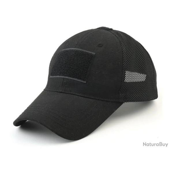 Casquette Noir velcro en fa�ade - Filet