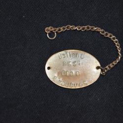 PLAQUE D'IDENTIT&Eacute; 8&deg; REGIMENT DE ZOUAVES -ORAN-ALGERIE-CLASSE 1927-GUERRE 1939/1945