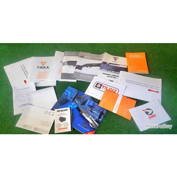 Lot Diverses notices d armes