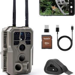 Cam&eacute;ra de Chasse WiFi 64MP 4K GardePro E8 2.0 Vision Nocturne 30m Carte SD 64Go IP66