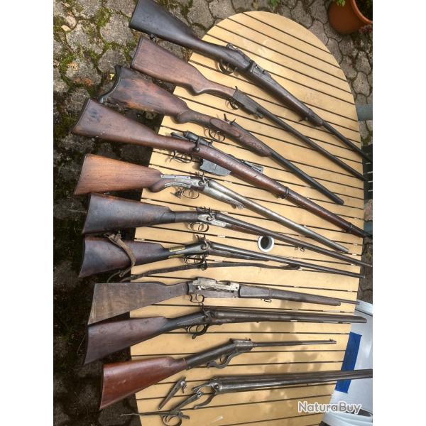 Lot armes cat D pour restauration