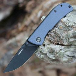 Couteau Eikonic Fairwind Lame Drop Point Acier D2 Manche G10 Bleu Liner Lock Clip EKC220BGY