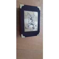 Coffret en bois motif chien de chasse