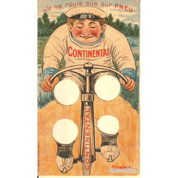 France Rare Carte Publicitaire Sport  Pneu Continental V�lo Vers 1900 Usine de Clichy