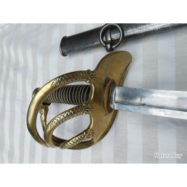 Sabre officier cuirassier / carabinier / dragon Klingenthael Mod�le 1822 bancal