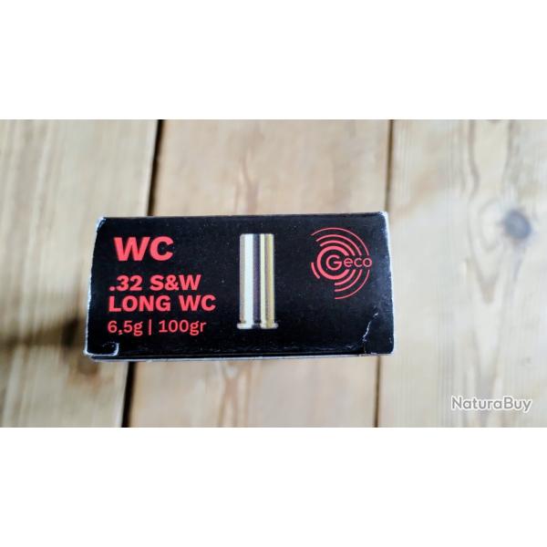 .32 S&W long GECO 100gr wad cutter boite 50