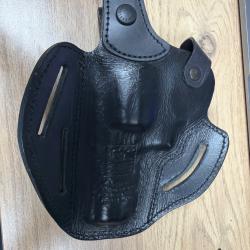 Holster GK cuir noir revolver smith et Wesson K/L &eacute;tat bon