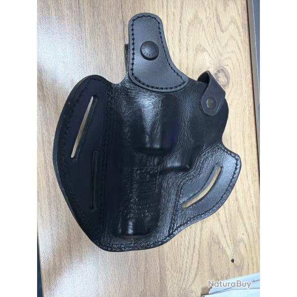 Holster GK cuir noir revolver smith et Wesson K/L �tat bon