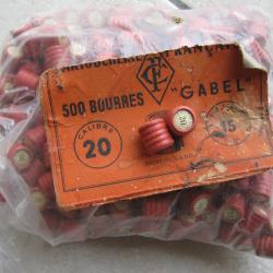 LOT DE BOURRES GABEL CAL 20