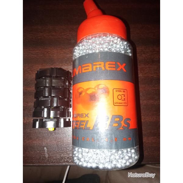 6 Barrilets Crosman Vigilante/357 BB'S et 5000 billes 4.5 mm Umarex neuves