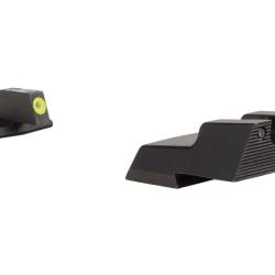 Hausse + guidon TRIJICON HD XR Vert/Jaune pour H&K 45C, .45C Tactical, P30, P30L, P30SK et VP9.