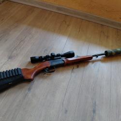 CARABINE BAIKAL KIPPLAUF IJ 18 IZH18. CAL 222REM CANON FILETE MODERATEUR DE SON